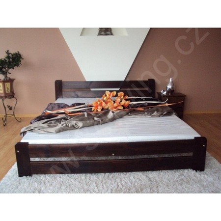 Eureka Ágy ágyráccsal (tömör fenyő) 180 x 200 cm Tölgy Maxi-Drew