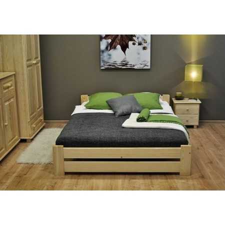 Euro Ágy ágyráccsal (tömör fenyő) 180 x 200 cm Tölgy Maxi-Drew