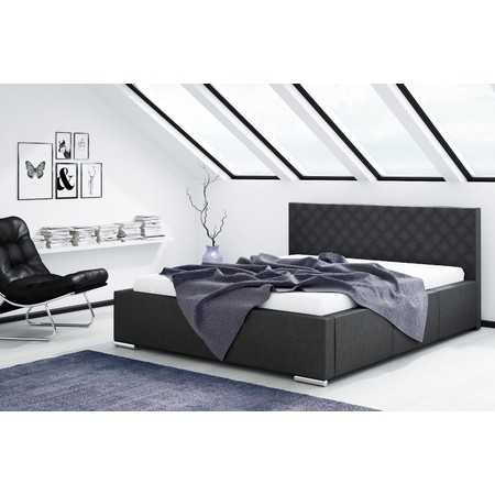 NEVADA kárpitozott ágy (fekete) 140x200 cm TT-FURNITURE