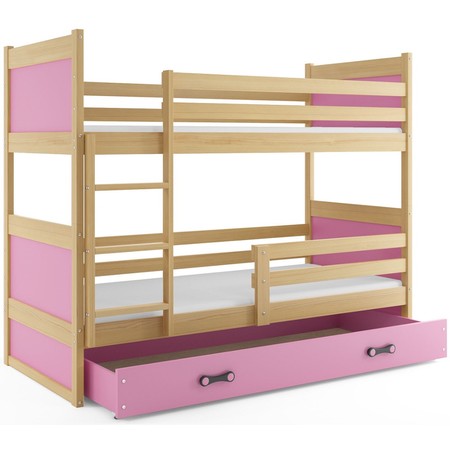 Gyerek emeletes ágy RICO 200x90 cm Fenyő Rózsaszín BMS