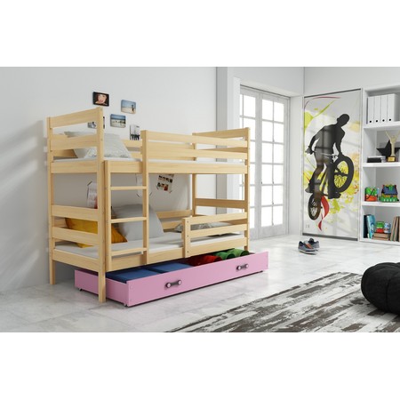 Gyerek emeletes ágy ERYK 200x90 cm Rózsaszín Fenyő BMS