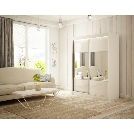 Rico Gardróbszekrény - 200 cm Fehér Wenge Furniture