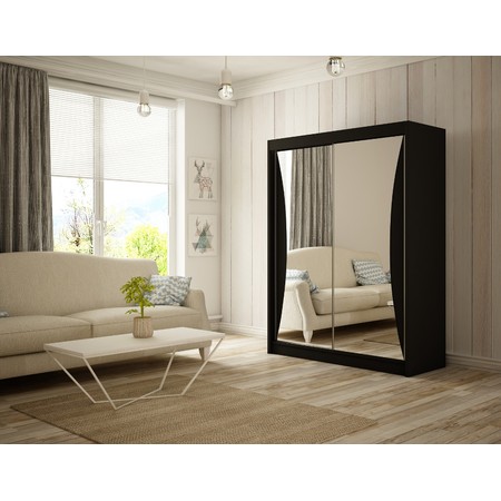 Twin Gardróbszekrény - 150 cm Fekete / matt Furniture