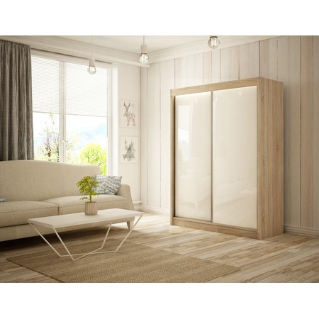 Peak Gardróbszekrény - 150 cm Fehér Sonoma tölgy Furniture