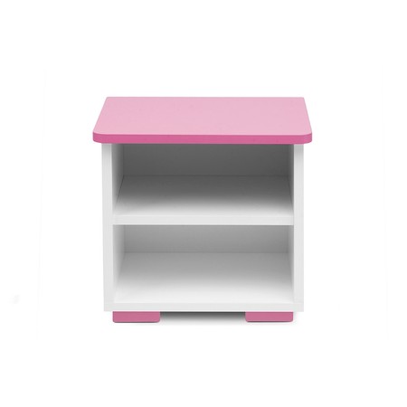 Noční stolek PABIS -bílá/růžová Signal-butor