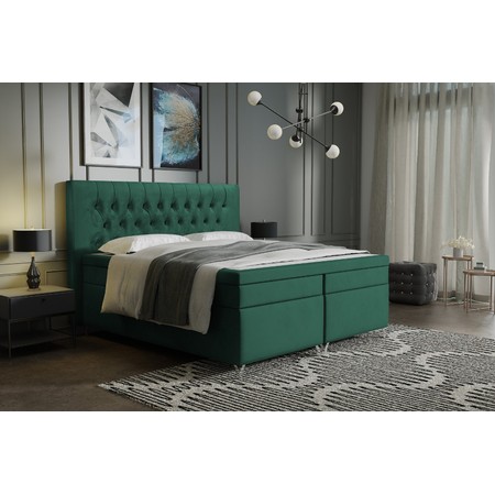 Čalouněná postel Diament 200x200 cm Zelená KOLA