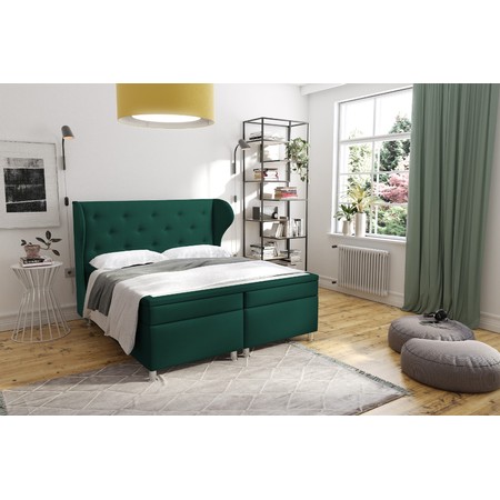 Čalouněná postel New York 160x200 cm Zelená KOLA
