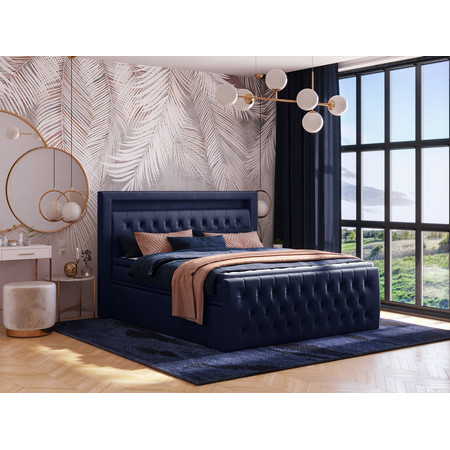 Čalouněná postel CESAR 160x200 cm Modrá KOLA