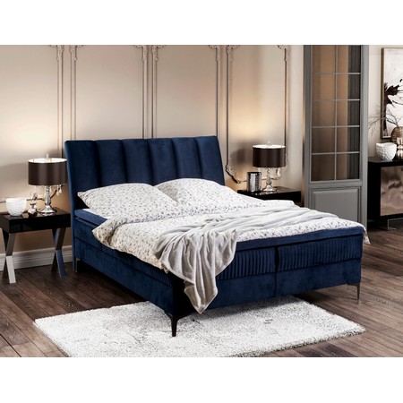 Čalouněná postel ALABAMA rozměr 140x200 cm Modrá TT-FURNITURE