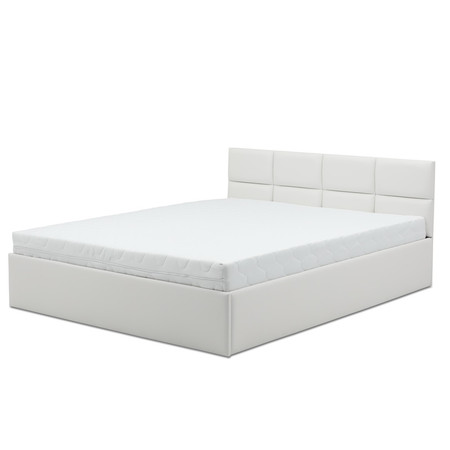 Čalouněná postel MONOS II s matrací rozměr 160x200 cm - Eko-kůže Černá eko-kůže Taštičková matrace Signal-butor