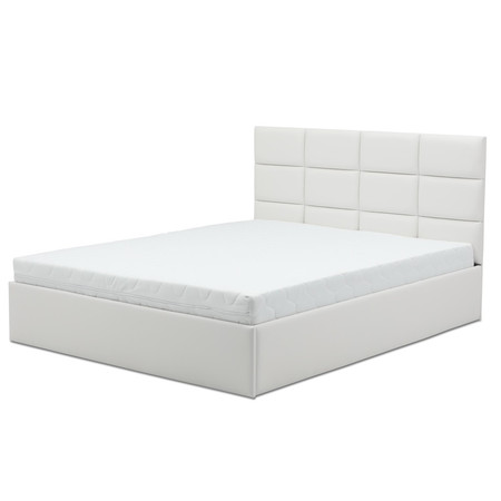 Čalouněná postel TORES II s matrací rozměr 160x200 cm - Eko-kůže Bílá eko-kůže Pěnová matrace Signal-butor