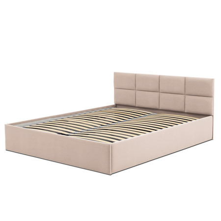 Čalouněná postel MONOS bez matrace rozměr 160x200 cm Bílá eko-kůže Bonelová matrace Signal-butor