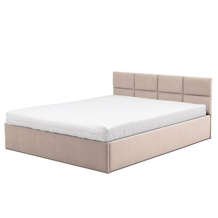 Čalouněná postel MONOS s matrací rozměr 160x200 cm Světle šedá Taštičková matrace Signal-butor