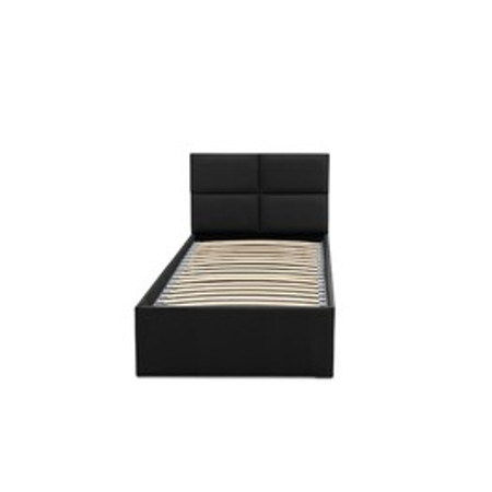 Kárpitozott ágy MONOS II matrac nélkül mérete 90x200 cm - Eco-bőr Fekete Eko-bőr Signal-butor