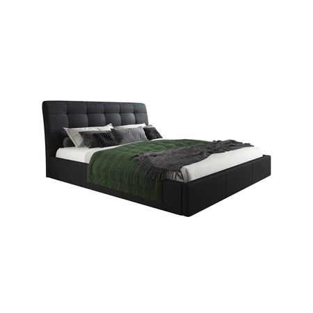 Čalouněná postel ADLO rozměr 160x200 cm Černá eko-kůže TT-FURNITURE
