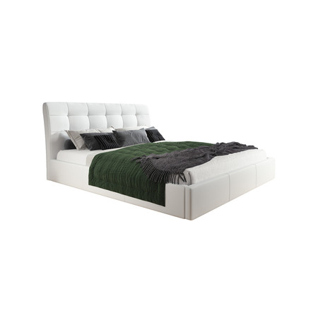 Čalouněná postel ADLO rozměr 160x200 cm Bílá eko-kůže TT-FURNITURE