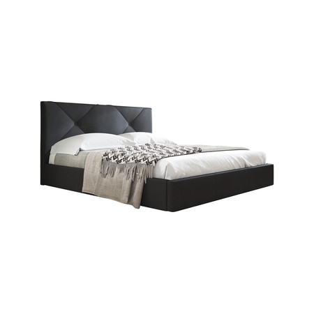 Čalouněná postel KARINO rozměr 90x200 cm Černá eko-kůže TT-FURNITURE