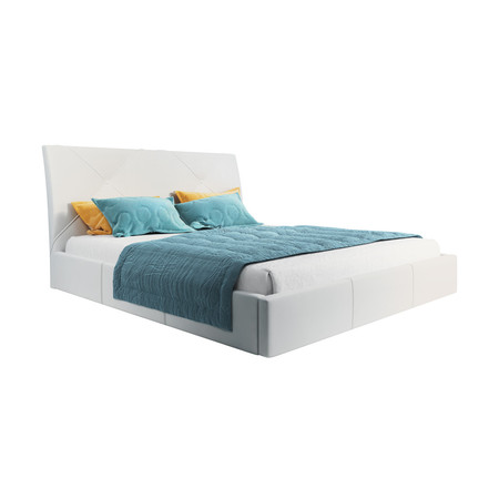 Čalouněná postel KARO rozměr 120x200 cm Bílá eko-kůže TT-FURNITURE