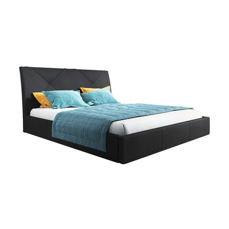 Čalouněná postel KARO rozměr 180x200 cm Černá eko-kůže TT-FURNITURE