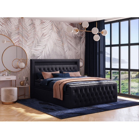 Čalouněná postel CESAR včetně úložného prostoru 90x200 cm Pravá Béžová KOLA
