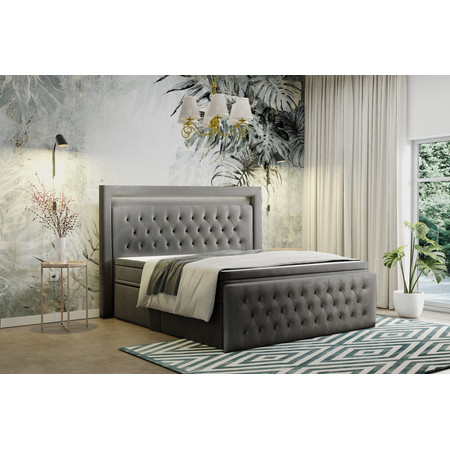Čalouněná postel CESAR 180x200 cm Pravá Béžová KOLA