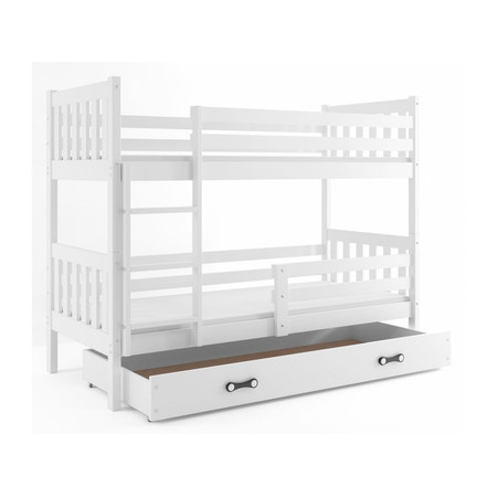 Gyermek emeletes ágy CARINO tárolóhellyel 80x190 cm - fehér Fehér BMS