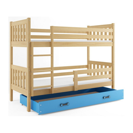 Gyermek emeletes ágy CARINO tárolóhellyel 80x190 cm - fenyő Kék BMS