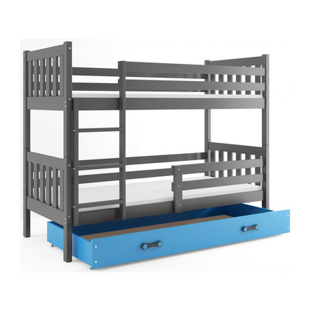 Gyermek emeletes ágy CARINO tárolóhellyel 80x160 cm - grafit Kék BMS